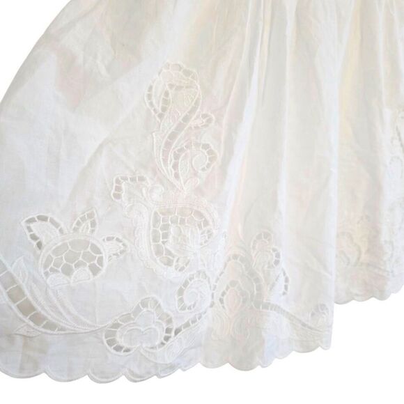 Zara NWT Cotton Eyelet Embroidered V-Neck  Mini Halter Dress Lined Size M - Picture 11 of 14